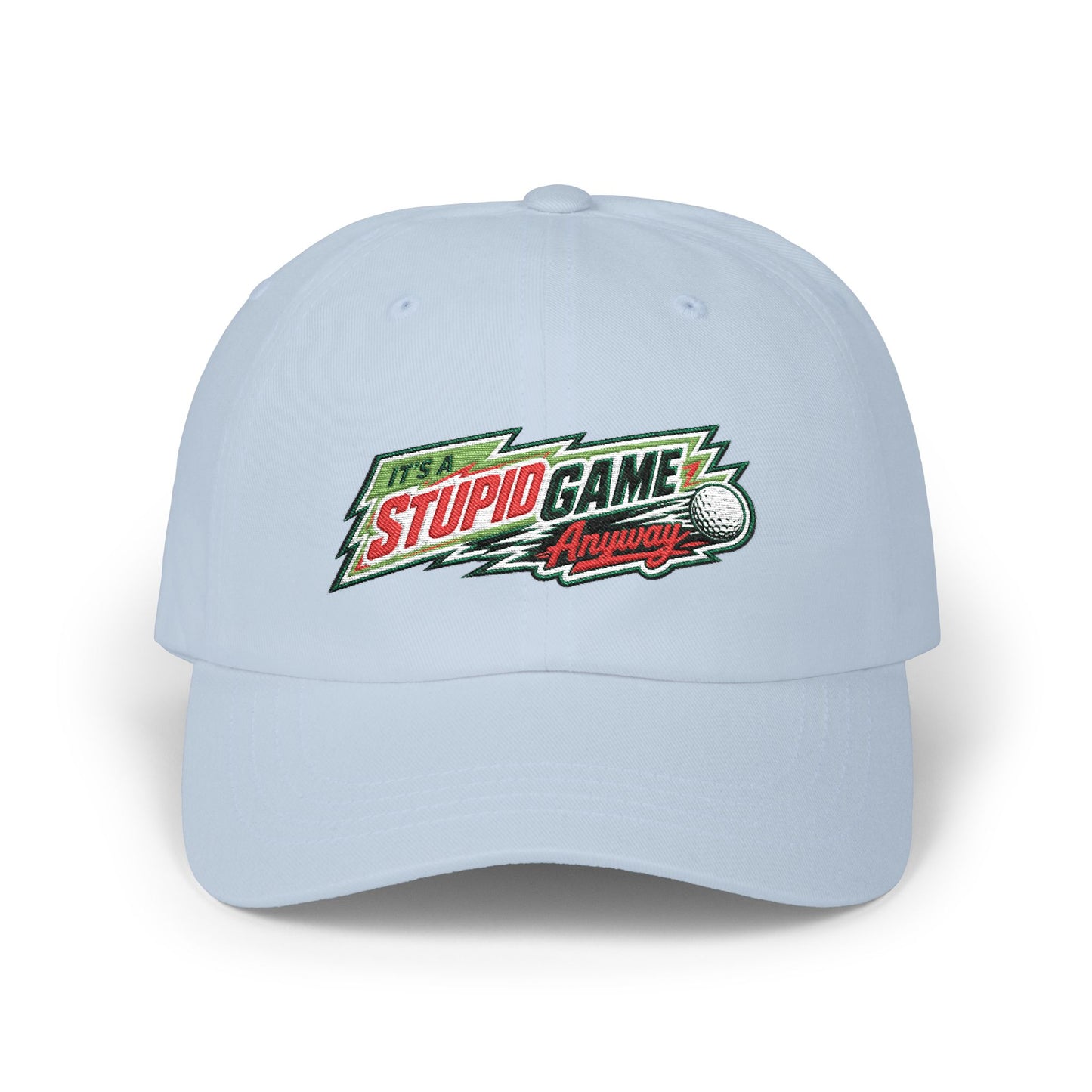 The Dew Hat – Its A Stupid Game Anyway hat with Mountain Dew theme