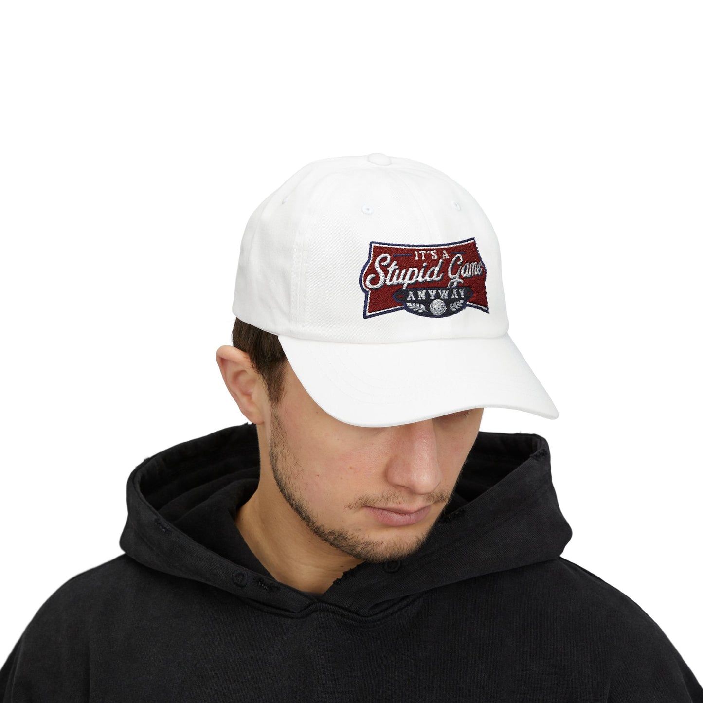 The Bowtie Hat – Funny Embroidered Its A Stupid Game Anyway hat with familiar bowtie design
