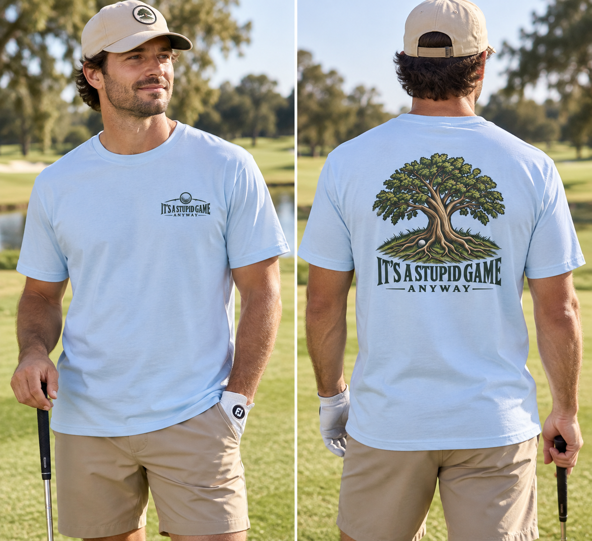 The Greenwood – Vintage Tree Golf T-Shirt | It’s A Stupid Game Anyway