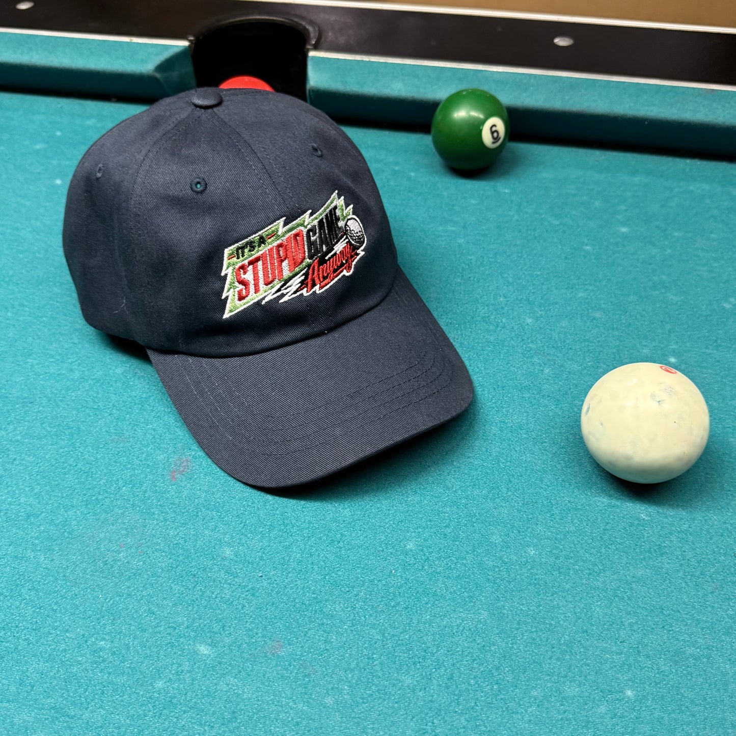 The Dew Hat – Its A Stupid Game Anyway hat with Mountain Dew theme